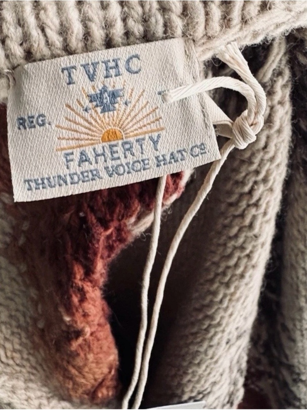 Faherty Thunder Voice Eagle Lehi Wool Blend Cardigan in Sunset Southwest Aztec M - Picture 8 of 9